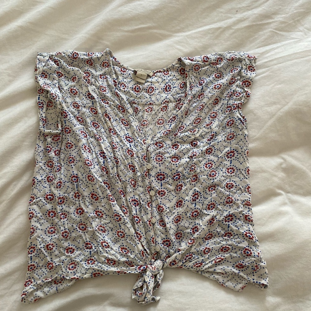 Lucky Brand Floral Tie Top